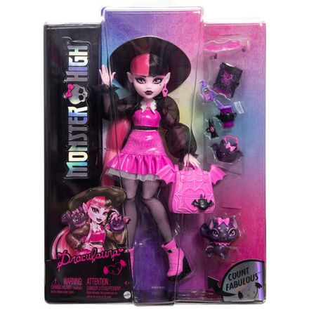 Monster High - базовая кукла Дракулаура + питомец HRP64 / артикул   HPD53 HRP64  / GTIN 194735183326