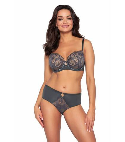 Трусики-бразилиана из эластичного трикотажа и сетки (Размер: M) (Цвет: серый)