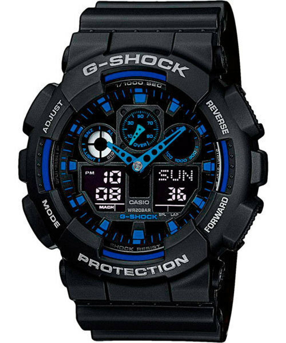 Японские наручные часы Casio G-SHOCK GA-100-1A2 с хронографом