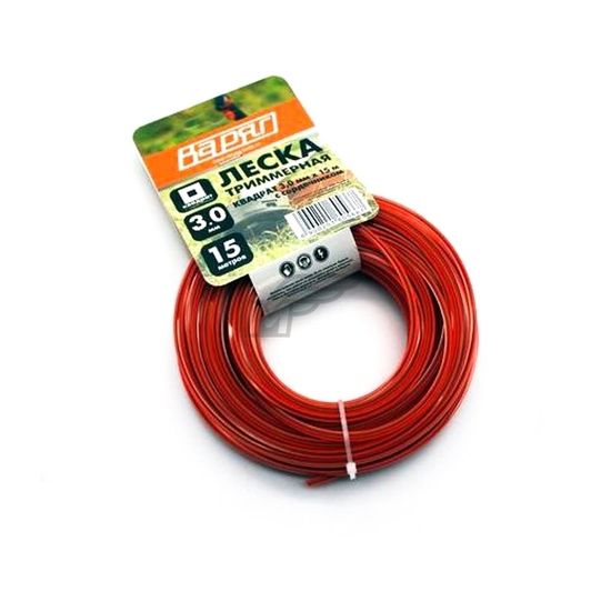 Леска ВАРЯГ 3,0 мм квадрат с сердечн оранж 15м
