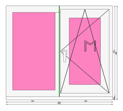 Пластиковое окно 850 х 1000 ТермА Эко + Москитная сетка