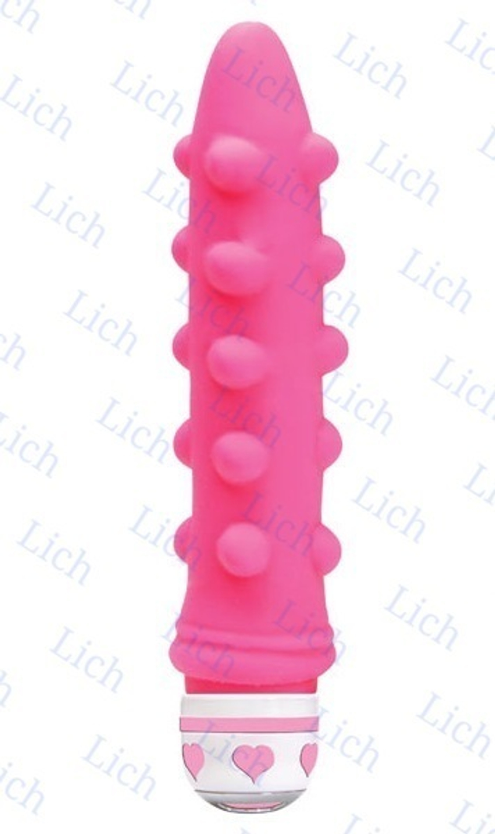 Розовый  рельефный вибромассажер