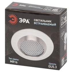 Встраиваемый светильник алюминиевый ЭРА KL109 WH/SL MR16 GU5.3 белый/серебро матовый