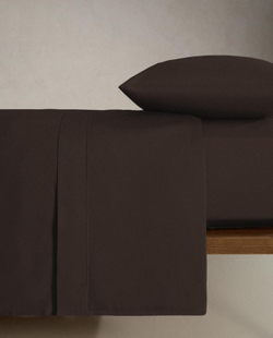 Zara Home - Простыня из сатина с подолом (300 нитей), коричневый, 240x280 см