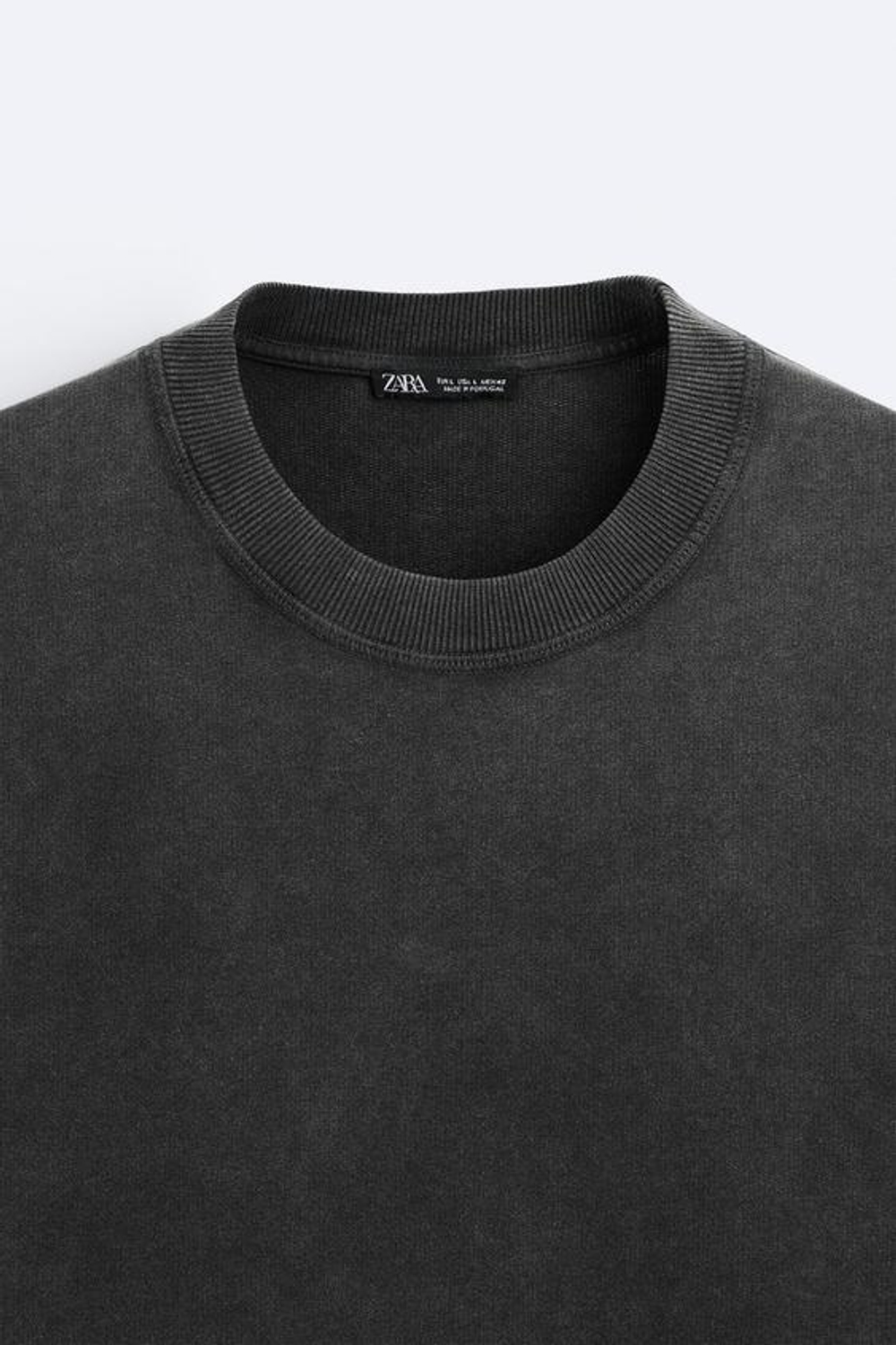 ZARA ТОЛСТОВКА В СТИЛЕ OVERSIZE С ПОТЕРТЫМ ЭФФЕКТОМ, ЧЕРНЫЙ