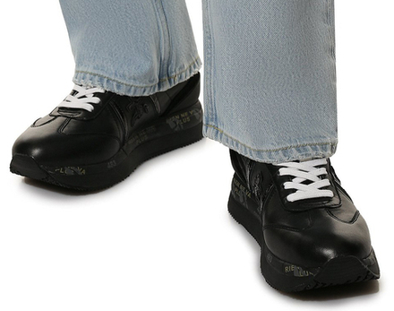 Premiata Conny Полностью черные кожаные