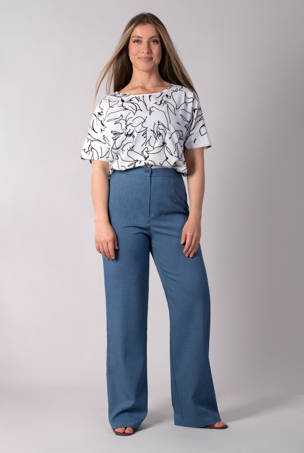 Брюки женские 3667зпа, голубой деним #479ГД023667зпа