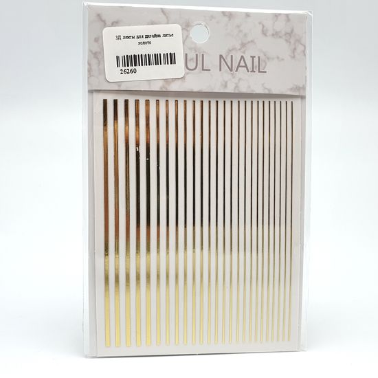 3D ленты для дизайна ногтей, золото