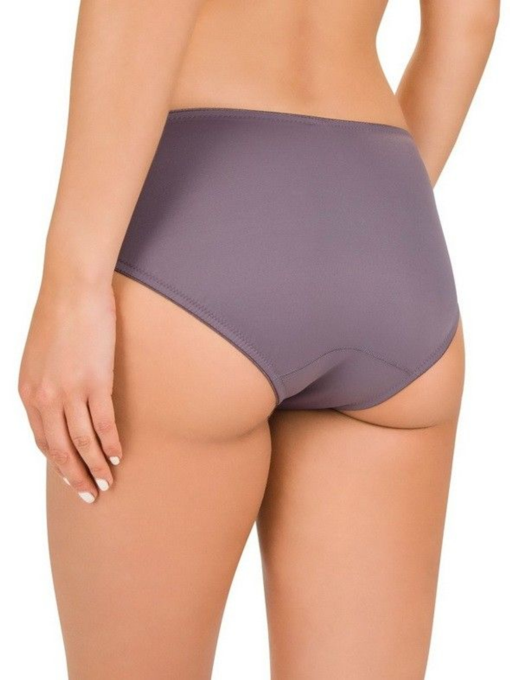 Фиолетовые высокие трусики-слипы с узором в виде волн (Размер: 48) (Цвет: фиолетовый)