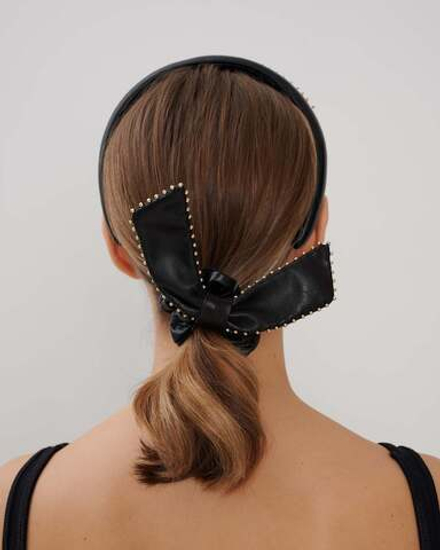 Резинка из кожи черная с "Шипы"