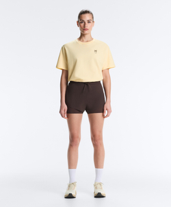 Oysho Футболка Boxy из смесового хлопка с надписью, желтый