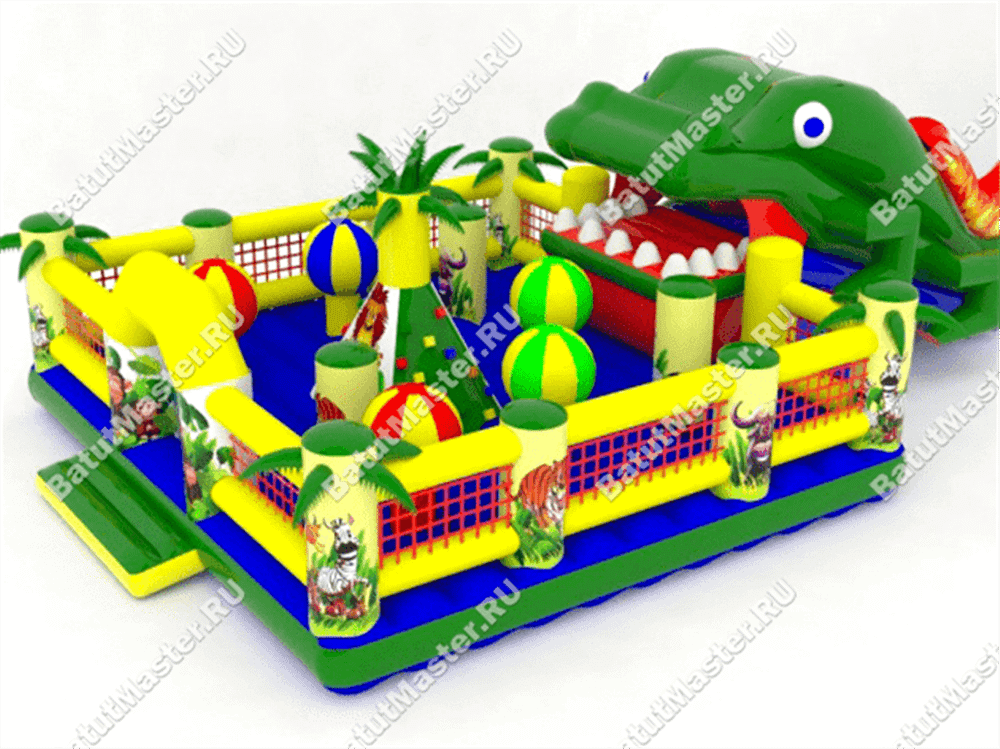 Надувной батут-горка "Сказочная поляна" 11*6*5 м