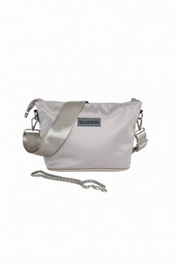 Сумка женская через плечо из нейлона серая QOZA