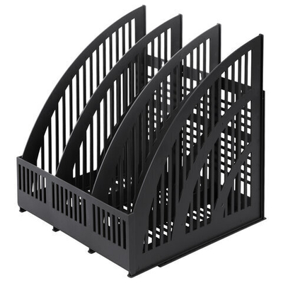 Лоток вертикальный для бумаг BRAUBERG "Energy", 250 мм, 3 отделения, сетчатый, сборный, черный.