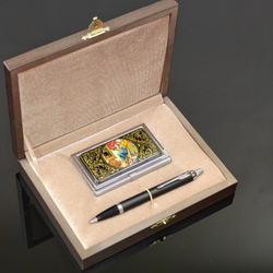 Набор подарочный "Подарок строителю" №2 с ручной росписью с ручкой Parker в футляре