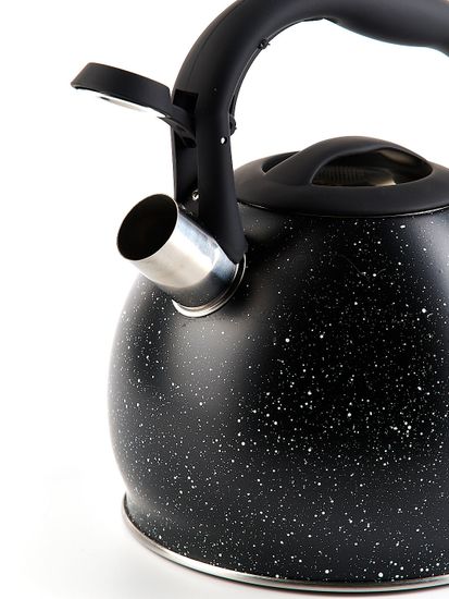 Чайник 3 л. из нержавеющей стали со свистком Kamille KM-1074 с мраморным покрытием и ручкой "soft touch"