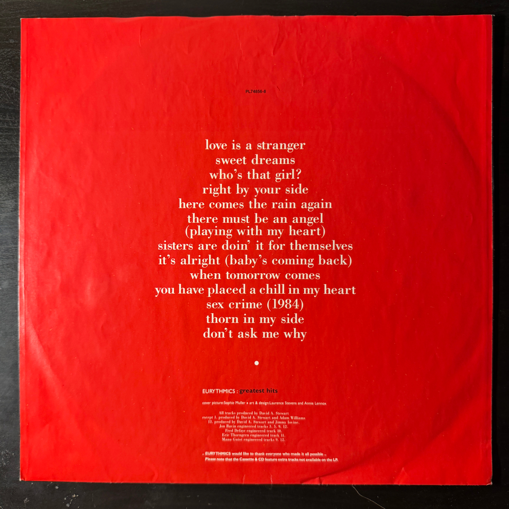 Eurythmics – Greatest Hits (Германия 1991г.)