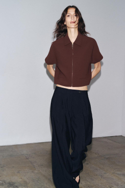 ZARA УКОРОЧЕННАЯ КУРТКА — ZW COLLECTION, КАРАМЕЛЬНЫЙ