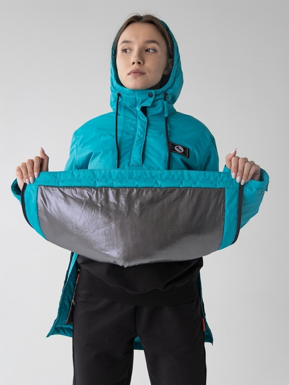 Анорак зимний женский мембрана Город Горький бирюзовый