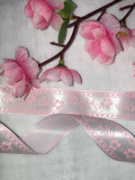 Лента атл. с принтом цветочки 25мм*1