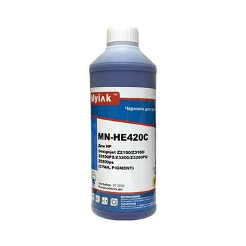 Чернила MyInk HE420C для HP (70) C9452A, DesignJet Z2100, Z3100, Z3200, Z5200, Z5400 (1л, Pigment) Cyan