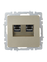 BRITE Розетка двойная RJ11+RJ45 кат.5E РК/Т12-БрШ шампань IEK