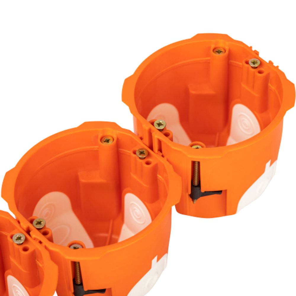 Коробка установочная ЭРА KUU-71-65-unibox двухкомпонентная универсальная оранжевая 71х65мм UniBox саморезы IP30