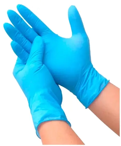 Перчатки нитриловые смотровые нестерильные неопудренные Safe&Care размер S TN 303 голубой 100 пар