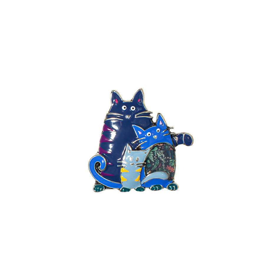 Брошь Shadore Котики XZ2051.23 BL/S
