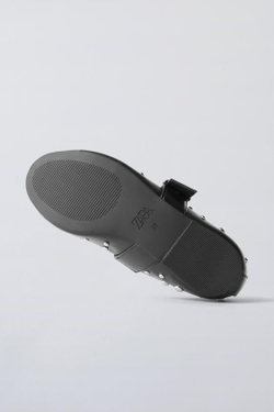 ZARA БАЛЕТКИ С ЗАКЛЕПКАМИ, ЧЕРНЫЙ