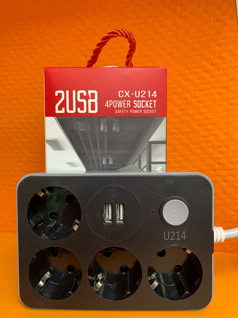 Сетевой фильтр с USB 4 розетки и 2 USB CX-U214 1.8м