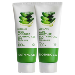 LEBELAGE Гель увлажняющий успокаивающий с экстрактом алоэ Aloe Moisture Purity Soothing Gel,2шт по 100 мл
