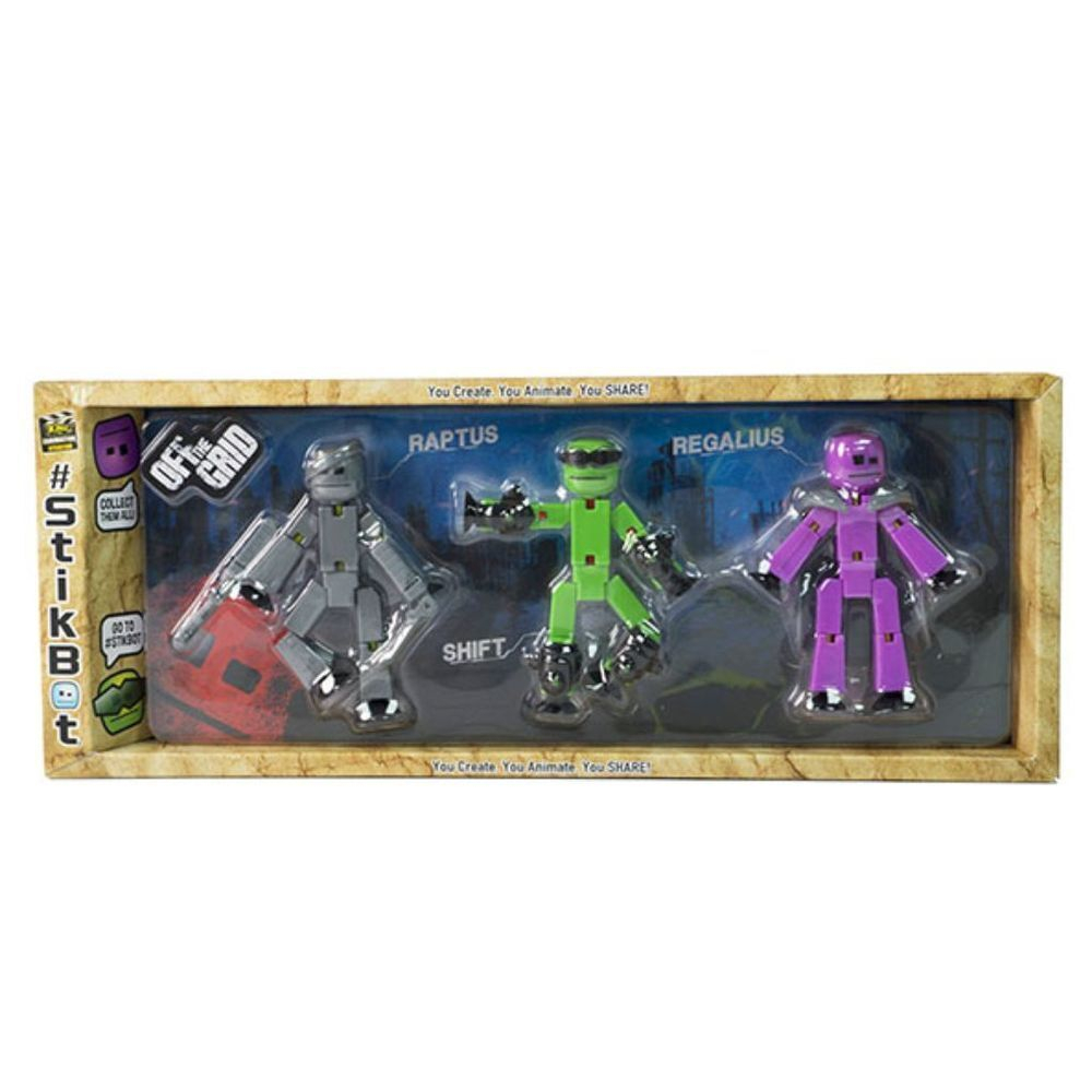 Фигурки Stikbot, Off the Grid Raptus, 3 шт, TST614R