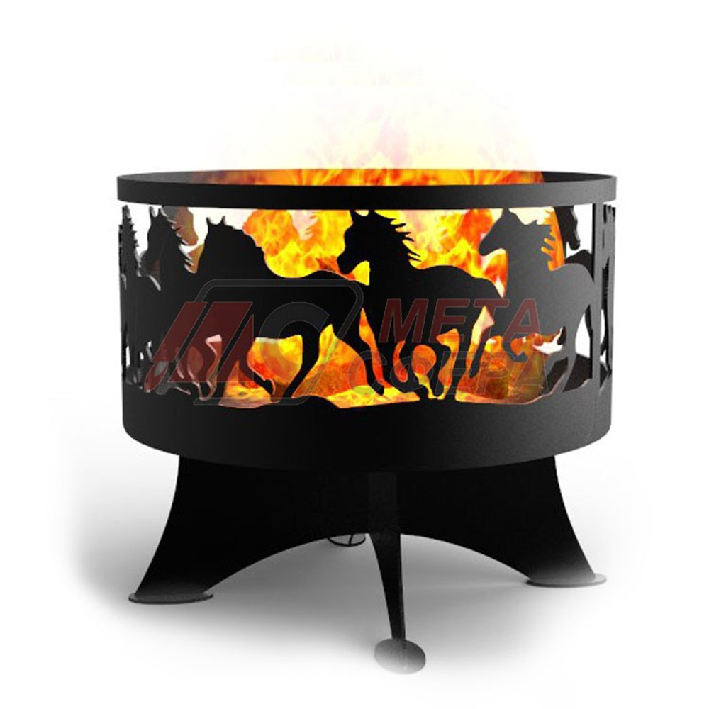 Чаша костровая Лошади кольцо