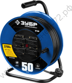 ЗУБР КГ-315 КГ 3х1.5 50м 3700Вт IP44, Силовой удлинитель на стальной катушке (55080-50)
