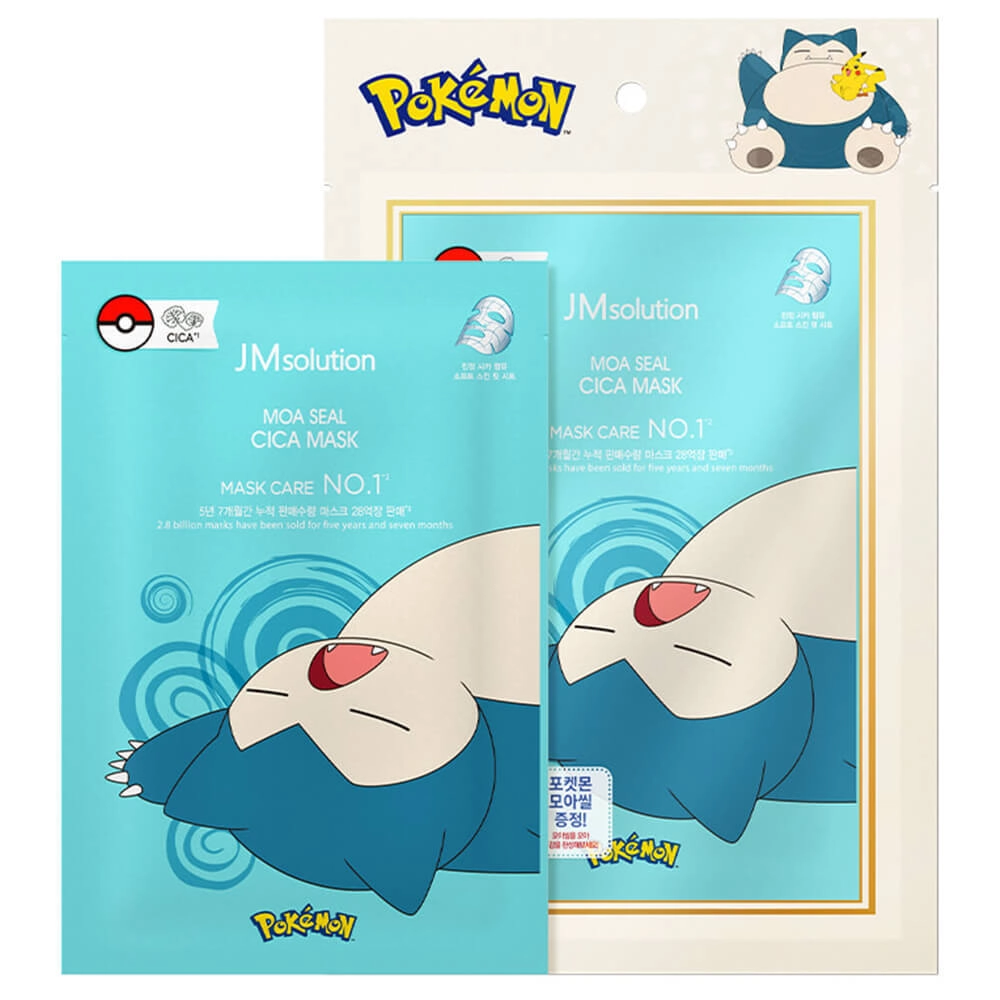 Набор тканевых масок JmSolution Pokemon Moa Seal Cica Mask 3 шт по 28 мл
