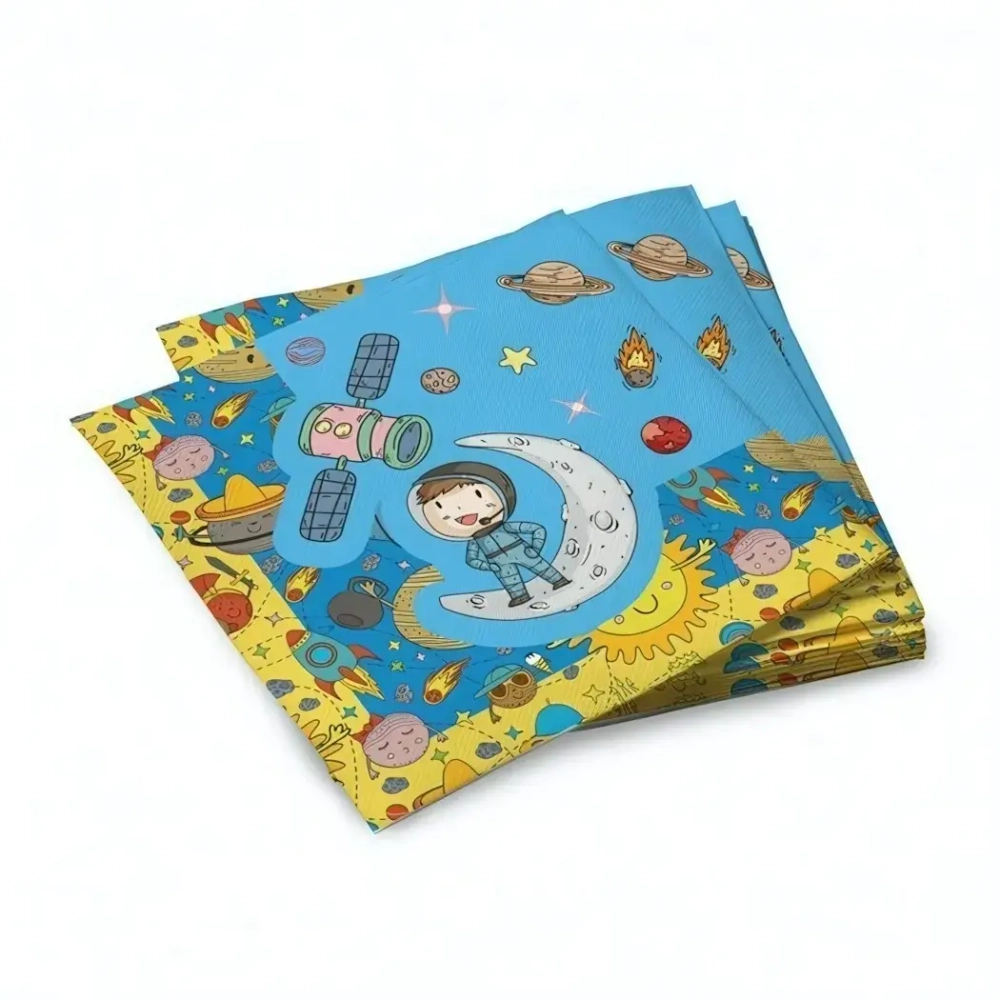 Салфетки бумажные 33*33см Космонавты 3 сл., 20л