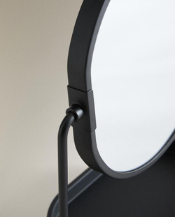 ZARA HOME КОСМЕТИЧЕСКОЕ ЗЕРКАЛО В РАМЕ ИЗ СМОЛЫ, ЧЕРНЫЙ