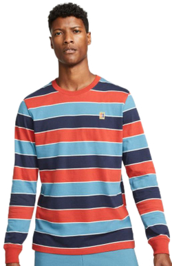 Мужская теннисная футболка теннисная Nike Court Long Sleeve Tennis T-Shirt M - cinnabar