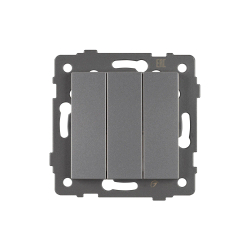 Механизм выключателя трехклавишный непроходной SWT-MK03-PL-GR-V (250V, 10A) (Arlight, -) 049898