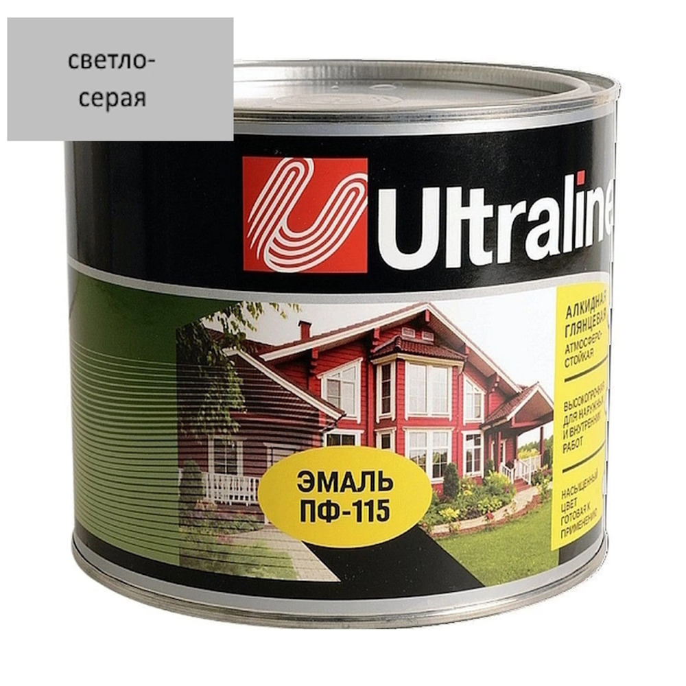 Эмаль ПФ-115 РАДУГА Ultra Lines  св-серая   0,8кг