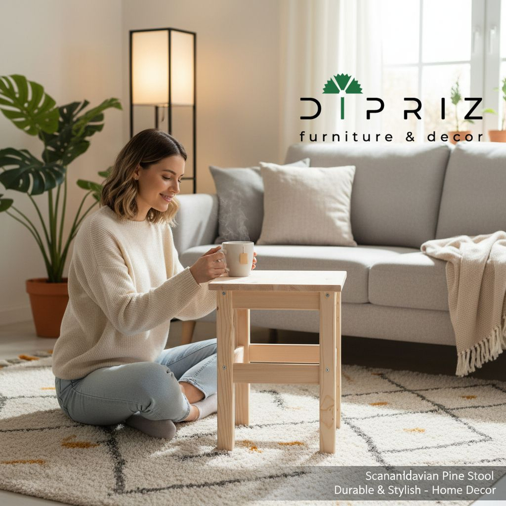 Табурет для кухни, 33х33х45, Одвар, деревянный, для кухни, сосна, лак, IKEA