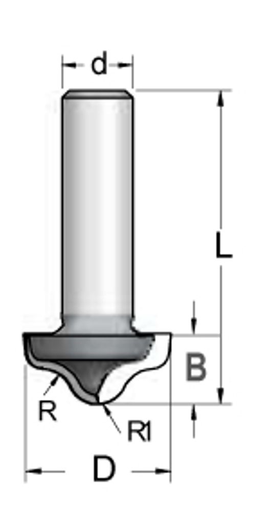 Фреза псевдофиленка волна и галтель R6 D27 B12 хвостовик 12_S RRC2702