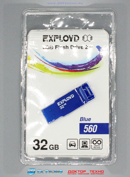 USB Флешка 32GB Exployd 560, USB 2.0, синяя