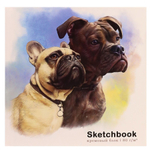 Скетчбук 150*150 мм., 80л., "Верные песики", Проф-Пресс, 7БЦ, матовая ламинация, блок-офсет