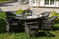 "Эспрессо–150 S" обеденная группа плетеная, цвет графит