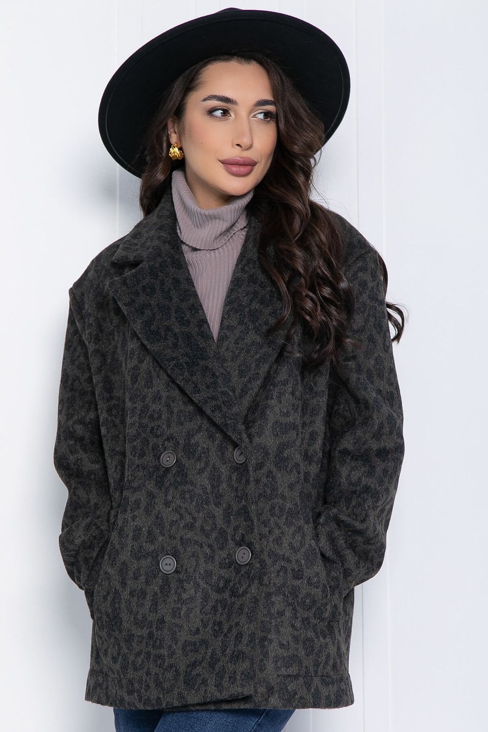 Пальто Я в теме (серый/лео) Б12632-7 LT Collection