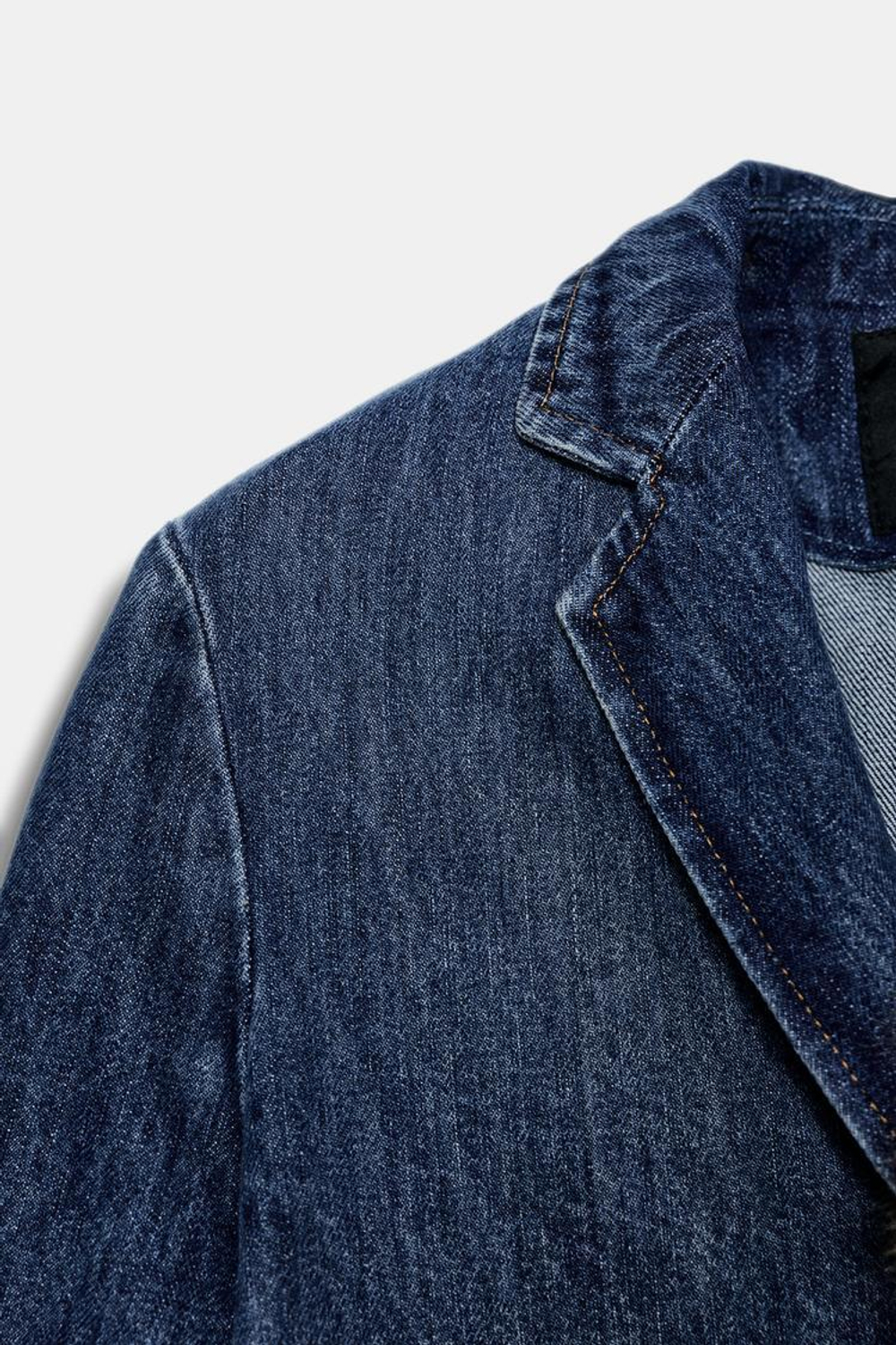 ZARA ДЖИНСОВЫЙ БЛЕЙЗЕР С ВОРОТНИКОМ ИЗ ИСКУССТВЕННОГО МЕХА — ZW COLLECTION, СИНИЙ