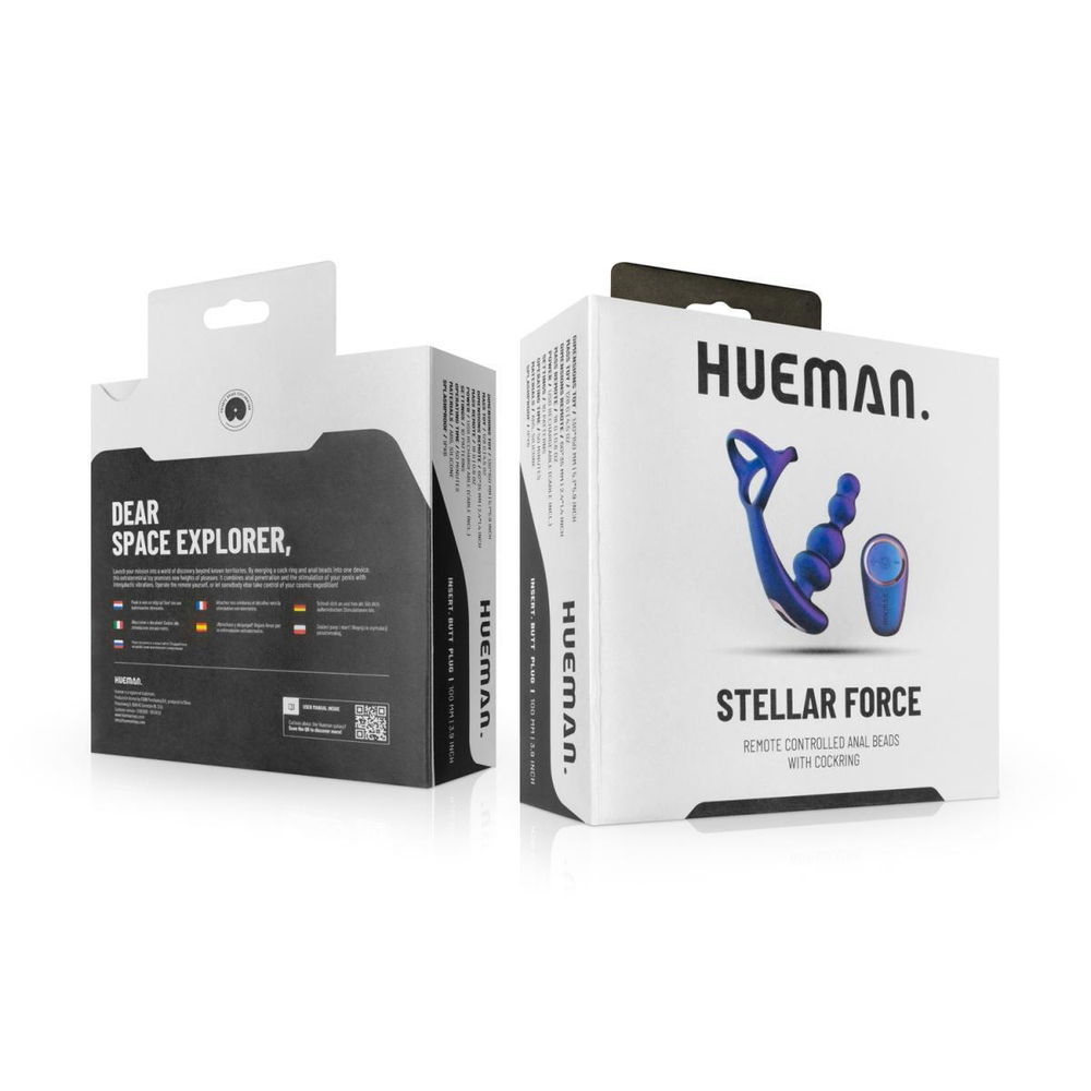 Фиолетовое эрекционное виброкольцо с анальной ёлочкой Stellar Force
