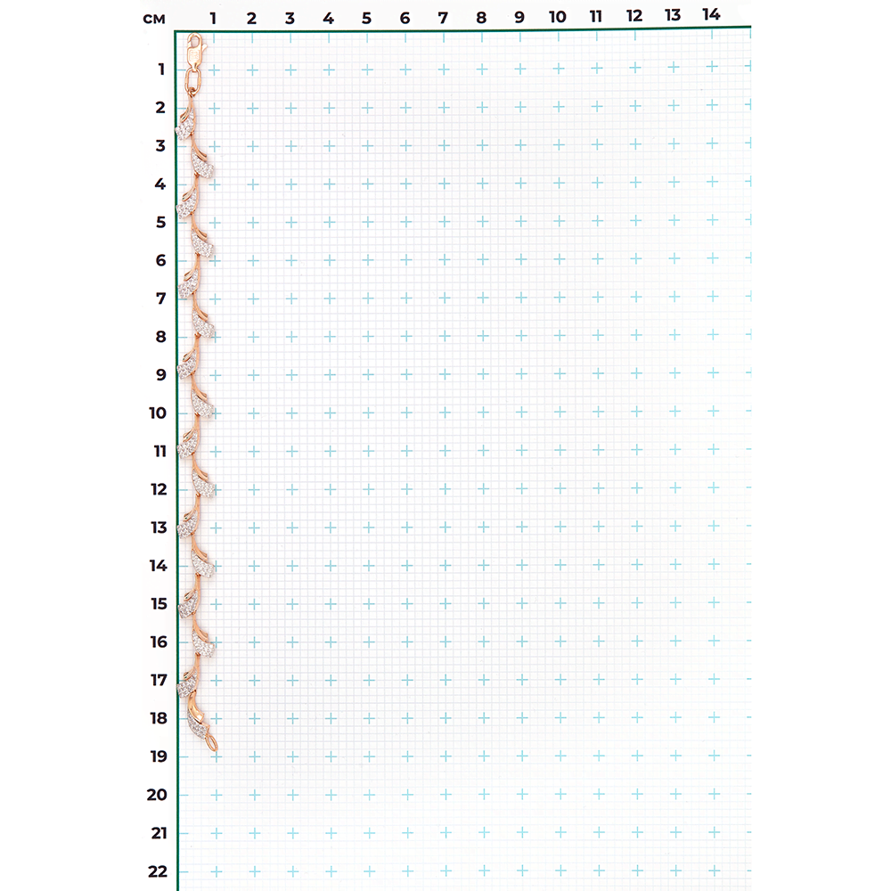 Браслет из красного золота с фианитами